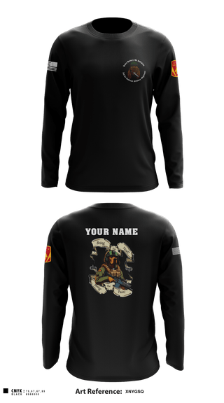 Long Sleeve Performance Shirt, Bravo Battery, 4th Battalion, 3rd Air Defense Artillery Regiment, Army, Teamtime, Team time, sublimation, custom sports apparel, team uniforms, spirit wear, spiritwear, sports uniforms, custom shirts, team store, custom team store, fundraiser sports, apparel fundraiser