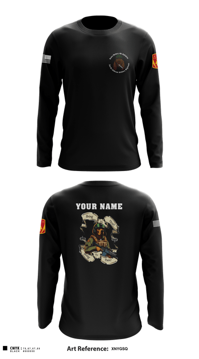 Bravo Battery, 4th Battalion, 3rd Air Defense Artillery Regiment 1115971 Long Sleeve Performance Shirt - 2