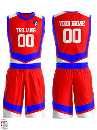 Mens Basketball Jersey, Trojans, Men's Basketball, Teamtime, Team time, sublimation, custom sports apparel, team uniforms, spirit wear, spiritwear, sports uniforms, custom shirts, team store, custom team store, fundraiser sports, apparel fundraiser