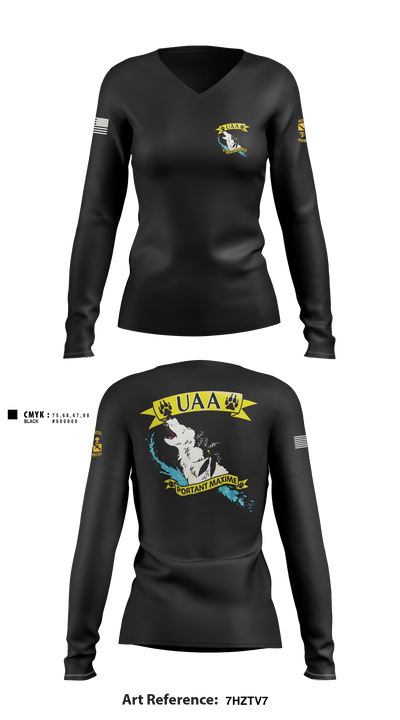 ARMY ROTC 79394191 Women's Long Sleeve V-neck Shirt - 1