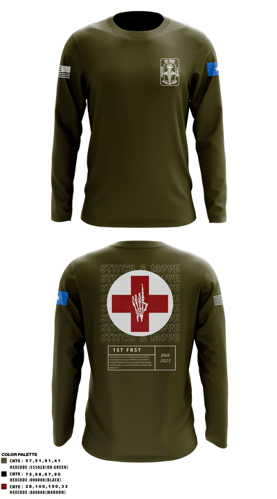 1st FRSD 86296727 Long Sleeve Performance Shirt - 58
