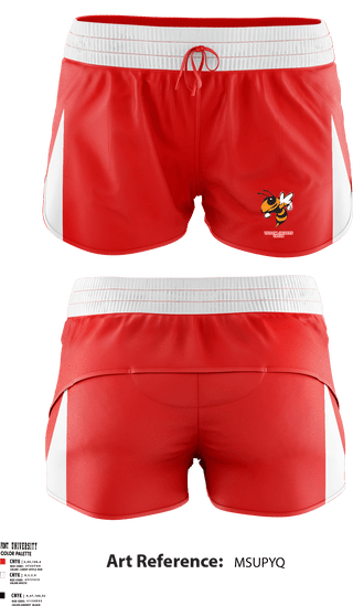 Women's Shorts, Yellow Jackets, Cheer, Teamtime, Team time, sublimation, custom sports apparel, team uniforms, spirit wear, spiritwear, sports uniforms, custom shirts, team store, custom team store, fundraiser sports, apparel fundraiser