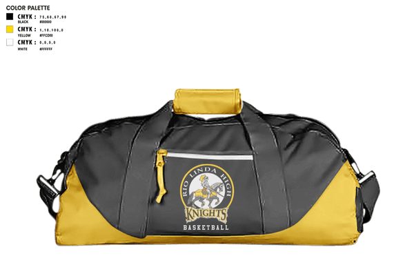 Duffle Bag, Rio Linda High School Basketball, Men's Basketball, Teamtime, Team time, sublimation, custom sports apparel, team uniforms, spirit wear, spiritwear, sports uniforms, custom shirts, team store, custom team store, fundraiser sports, apparel fundraiser