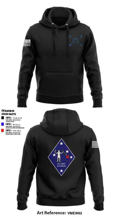 BLT 2d Battalion, 1st Marines, Weapons Co, CAAT Blue 79953351 Hoodie - 6