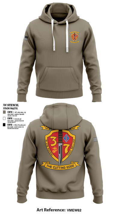 3rd Battalion 7th Marines 15959701 Hoodie - 1