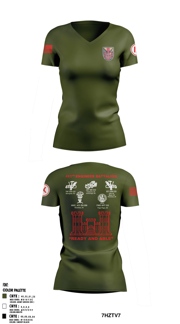 Women's Short Sleeve Vneck Shirt, , Army, Teamtime, Team time, sublimation, custom sports apparel, team uniforms, spirit wear, spiritwear, sports uniforms, custom shirts, team store, custom team store, fundraiser sports, apparel fundraiser