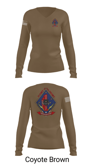Women's Long Sleeve Vneck Shirt, , Marines, Teamtime, Team time, sublimation, custom sports apparel, team uniforms, spirit wear, spiritwear, sports uniforms, custom shirts, team store, custom team store, fundraiser sports, apparel fundraiser