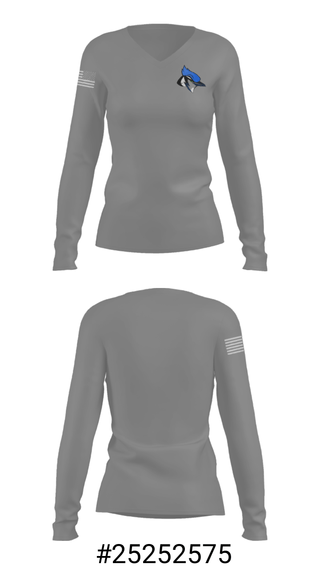 Women's Long Sleeve Vneck Shirt, Pleasanton Junior High School Volleyball, Men's Volleyball, Teamtime, Team time, sublimation, custom sports apparel, team uniforms, spirit wear, spiritwear, sports uniforms, custom shirts, team store, custom team store, fundraiser sports, apparel fundraiser