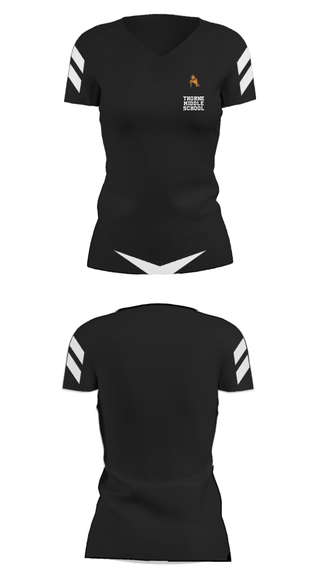 Women's Short Sleeve Vneck Shirt, Thorne Middle School, Spirit Store, Teamtime, Team time, sublimation, custom sports apparel, team uniforms, spirit wear, spiritwear, sports uniforms, custom shirts, team store, custom team store, fundraiser sports, apparel fundraiser