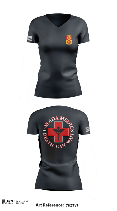 Medics, 1-43 ADA 28999239 Women's Short Sleeve V-neck Shirt - 3