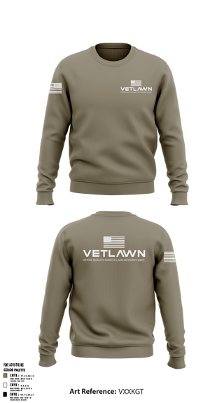 Crew Neck Sweatshirt, VetLawn, Army, Teamtime, Team time, sublimation, custom sports apparel, team uniforms, spirit wear, spiritwear, sports uniforms, custom shirts, team store, custom team store, fundraiser sports, apparel fundraiser