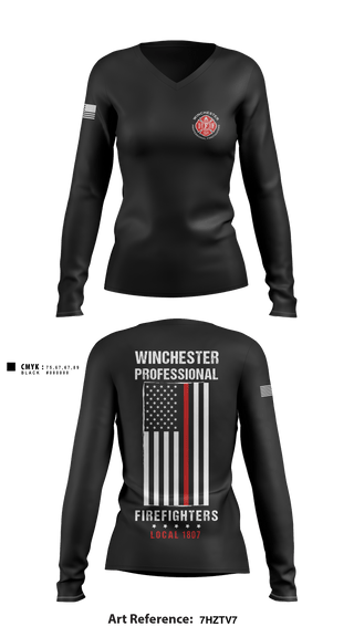 Women's Long Sleeve Vneck Shirt, , Fire Department, Teamtime, Team time, sublimation, custom sports apparel, team uniforms, spirit wear, spiritwear, sports uniforms, custom shirts, team store, custom team store, fundraiser sports, apparel fundraiser