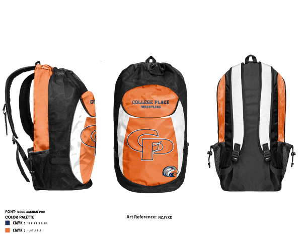 Gear Bag, College Place Wrestling, Wrestling, Teamtime, Team time, sublimation, custom sports apparel, team uniforms, spirit wear, spiritwear, sports uniforms, custom shirts, team store, custom team store, fundraiser sports, apparel fundraiser
