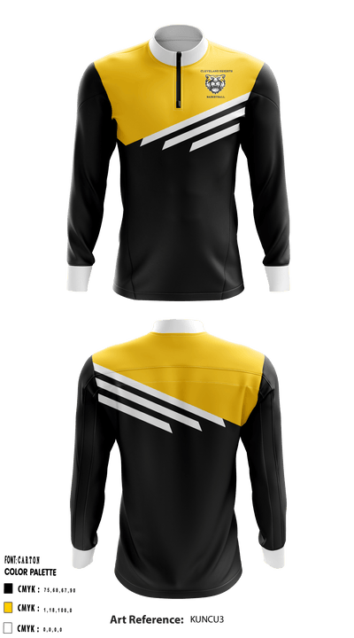 Cleveland Heights High School Basketball 90373004 Quarter Zip Jacket - 3