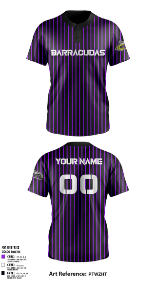 Two Button Softball Jersey, Barracudas Softball, Softball, Teamtime, Team time, sublimation, custom sports apparel, team uniforms, spirit wear, spiritwear, sports uniforms, custom shirts, team store, custom team store, fundraiser sports, apparel fundraiser