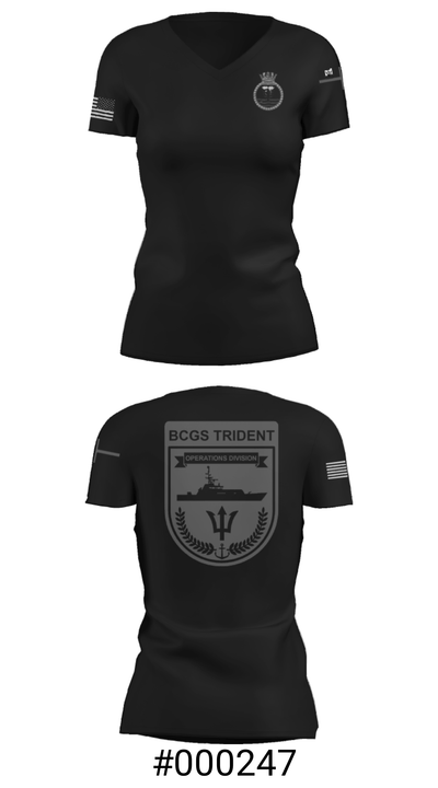 BCGS TRIDENT 3686693 Women's Short Sleeve V-neck Shirt - 19