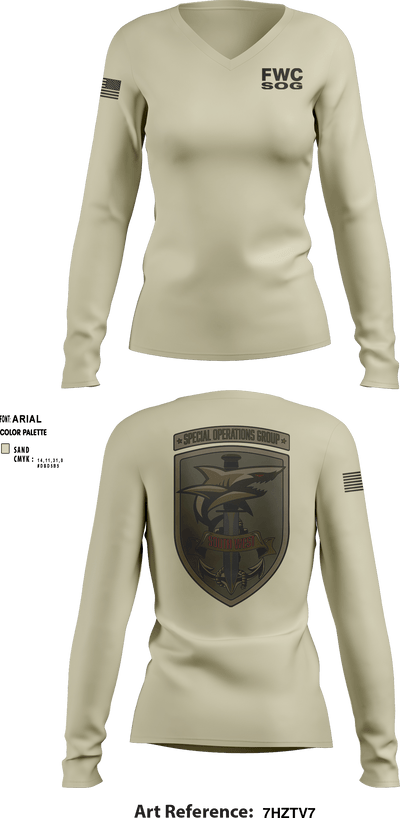 FWC SW SOG 50539560 Women's Long Sleeve V-neck Shirt - 5