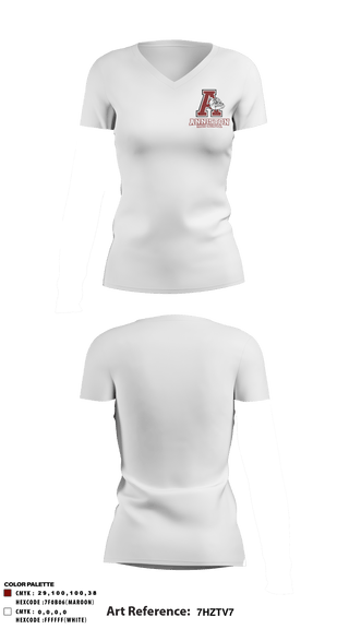 Women's Short Sleeve Vneck Shirt, Anniston High School, Spirit Store, Teamtime, Team time, sublimation, custom sports apparel, team uniforms, spirit wear, spiritwear, sports uniforms, custom shirts, team store, custom team store, fundraiser sports, apparel fundraiser