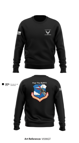 Crew Neck Sweatshirt, 11th Bomb Sqadron, Air Force, Teamtime, Team time, sublimation, custom sports apparel, team uniforms, spirit wear, spiritwear, sports uniforms, custom shirts, team store, custom team store, fundraiser sports, apparel fundraiser