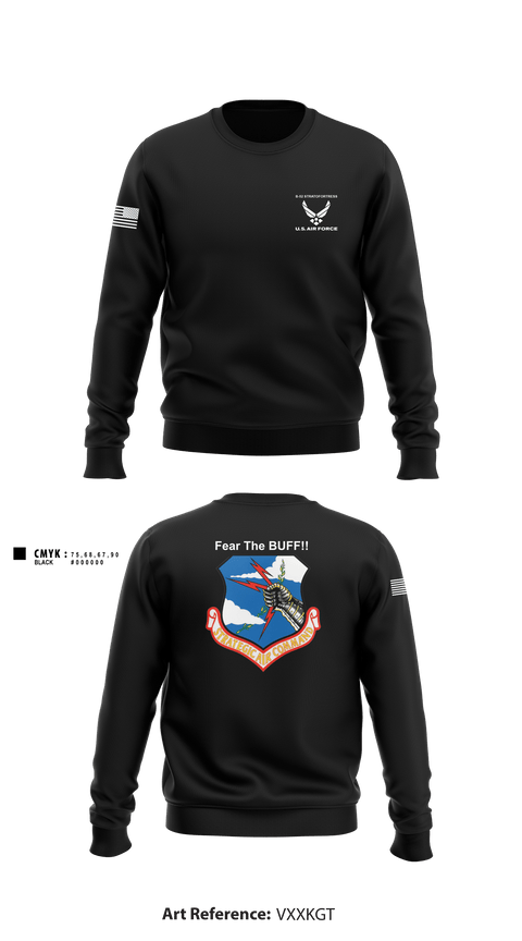 Crew Neck Sweatshirt, 11th Bomb Sqadron, Air Force, Teamtime, Team time, sublimation, custom sports apparel, team uniforms, spirit wear, spiritwear, sports uniforms, custom shirts, team store, custom team store, fundraiser sports, apparel fundraiser