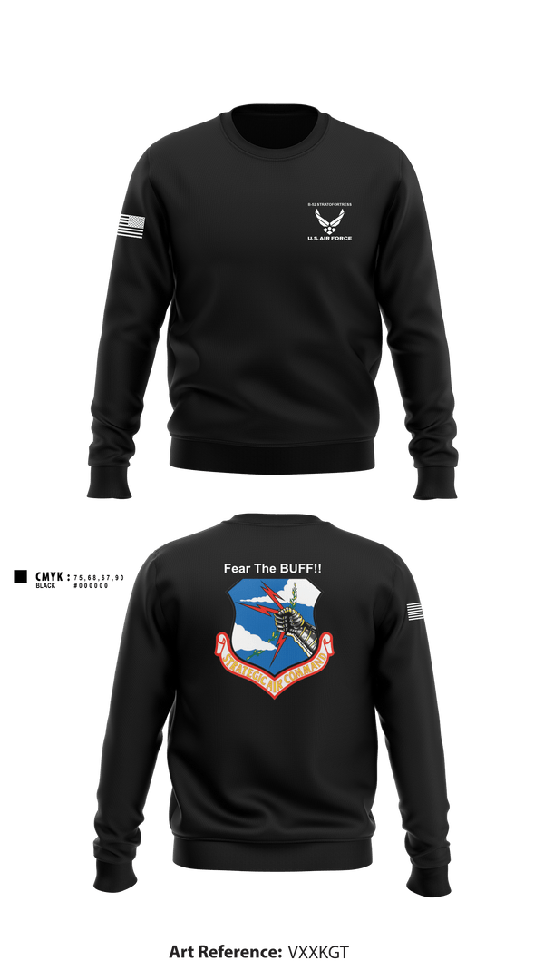 Crew Neck Sweatshirt, 11th Bomb Sqadron, Air Force, Teamtime, Team time, sublimation, custom sports apparel, team uniforms, spirit wear, spiritwear, sports uniforms, custom shirts, team store, custom team store, fundraiser sports, apparel fundraiser