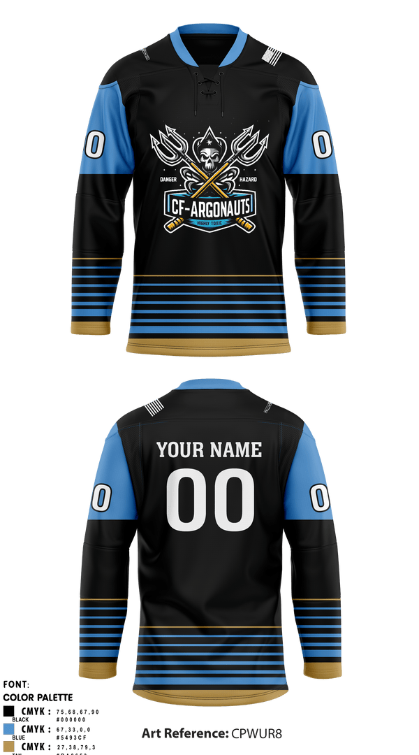 Hockey Jersey, CF-ARGONAUTS, Ice Hockey, Teamtime, Team time, sublimation, custom sports apparel, team uniforms, spirit wear, spiritwear, sports uniforms, custom shirts, team store, custom team store, fundraiser sports, apparel fundraiser