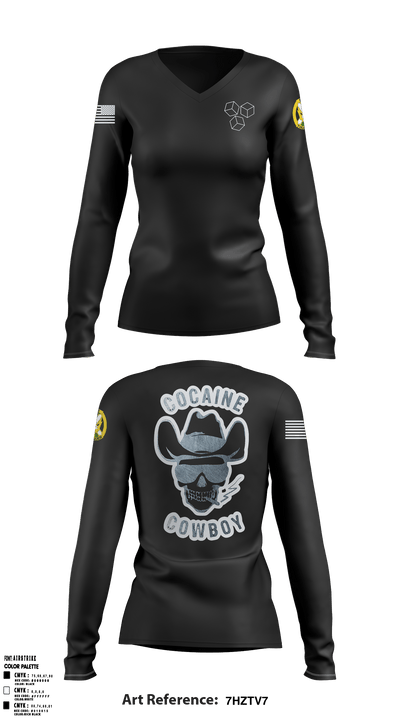 1-155th 67432968 Women's Long Sleeve V-neck Shirt - 1