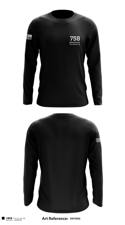 758 Maintenance Company 91788378 Long Sleeve Performance Shirt - 1