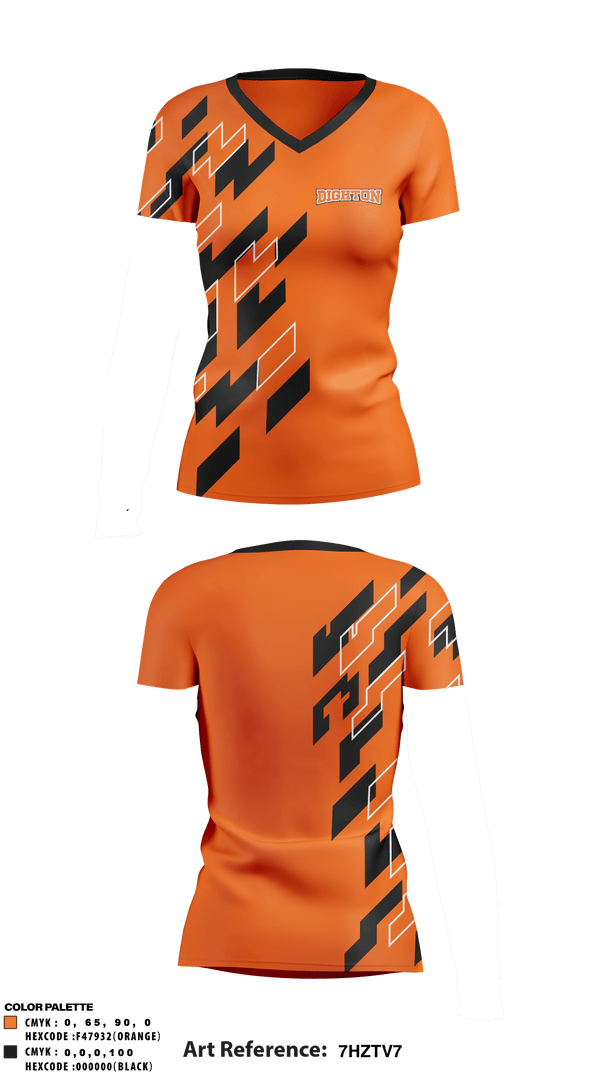 Women's Short Sleeve Vneck Shirt, Dighton High School, Spirit Store, Teamtime, Team time, sublimation, custom sports apparel, team uniforms, spirit wear, spiritwear, sports uniforms, custom shirts, team store, custom team store, fundraiser sports, apparel fundraiser