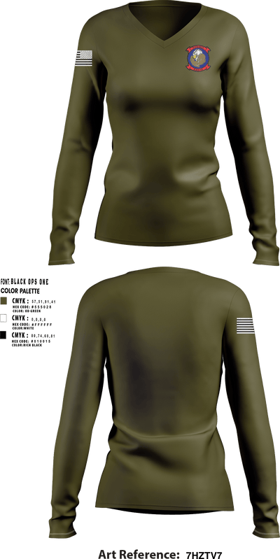 Mals-26 3006555 Women's Long Sleeve V-neck Shirt - 1
