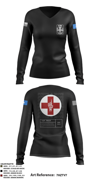 Women's Long Sleeve Vneck Shirt, , Army, Teamtime, Team time, sublimation, custom sports apparel, team uniforms, spirit wear, spiritwear, sports uniforms, custom shirts, team store, custom team store, fundraiser sports, apparel fundraiser