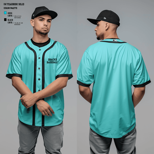 Full Button Baseball Jersey, Dbacks, Baseball, Teamtime, Team time, sublimation, custom sports apparel, team uniforms, spirit wear, spiritwear, sports uniforms, custom shirts, team store, custom team store, fundraiser sports, apparel fundraiser