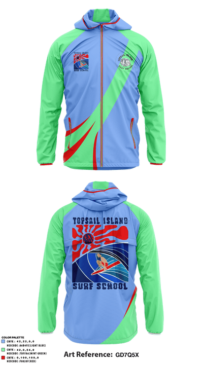 Topsail Island Surf School 81883035 Windbreaker - 2