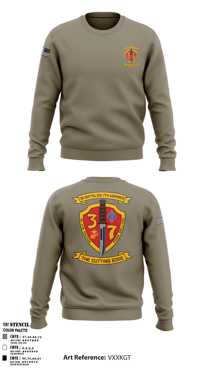 3rd Battalion 7th Marines 15959701 Crew Neck Sweatshirt - 1