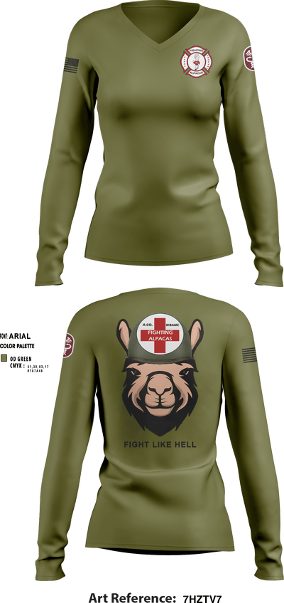 Alpha Company, WBAMC 94187438 Women's Long Sleeve V-neck Shirt - 4