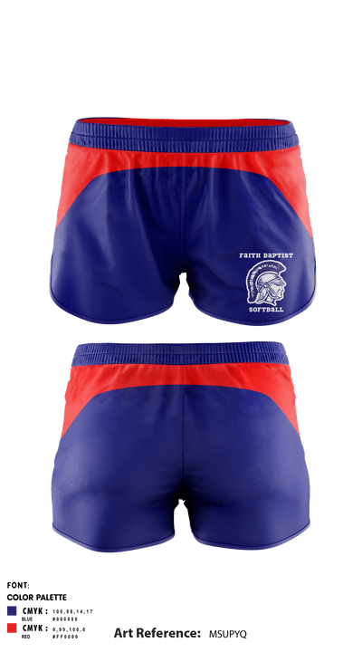 Faith Baptist High School Softball 89215633 Women's Shorts - 1