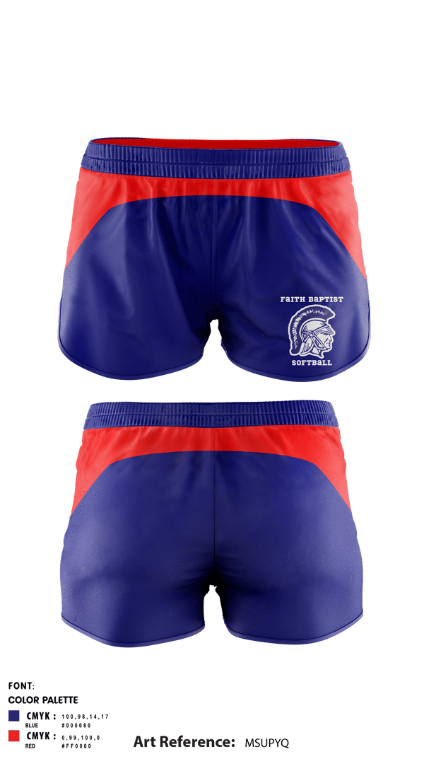 Women's Shorts, Faith Baptist High School Softball, Softball, Teamtime, Team time, sublimation, custom sports apparel, team uniforms, spirit wear, spiritwear, sports uniforms, custom shirts, team store, custom team store, fundraiser sports, apparel fundraiser