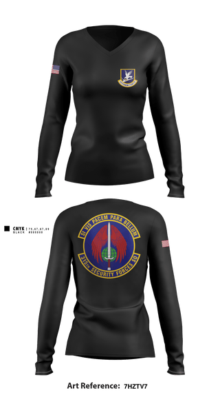 Women's Long Sleeve Vneck Shirt, 315 SFS CHS, Air Force, Teamtime, Team time, sublimation, custom sports apparel, team uniforms, spirit wear, spiritwear, sports uniforms, custom shirts, team store, custom team store, fundraiser sports, apparel fundraiser