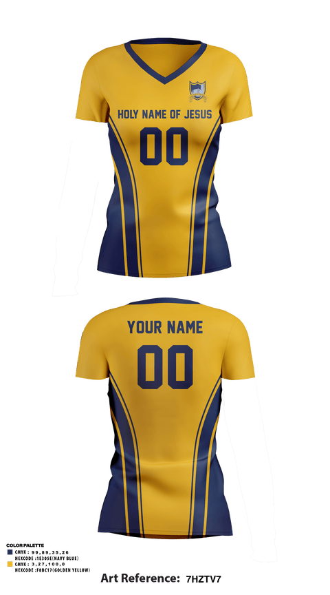 Women's Short Sleeve Vneck Shirt, Holy Name Of Jesus School, Spirit Store, Teamtime, Team time, sublimation, custom sports apparel, team uniforms, spirit wear, spiritwear, sports uniforms, custom shirts, team store, custom team store, fundraiser sports, apparel fundraiser