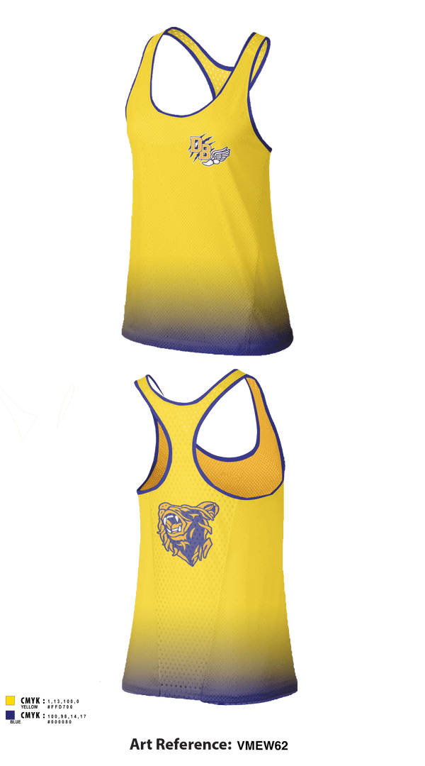 Women's Track Singlet, David Brearley High School Track, Track & Field, Teamtime, Team time, sublimation, custom sports apparel, team uniforms, spirit wear, spiritwear, sports uniforms, custom shirts, team store, custom team store, fundraiser sports, apparel fundraiser
