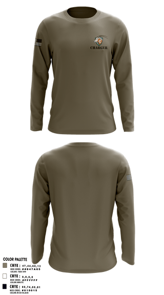 Long Sleeve Performance Shirt, CHARGER, Army, Teamtime, Team time, sublimation, custom sports apparel, team uniforms, spirit wear, spiritwear, sports uniforms, custom shirts, team store, custom team store, fundraiser sports, apparel fundraiser