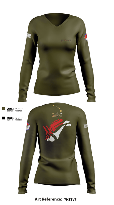 2-6 Cav Alpha troop Renegades 57667590 Women's Long Sleeve V-neck Shirt - 6