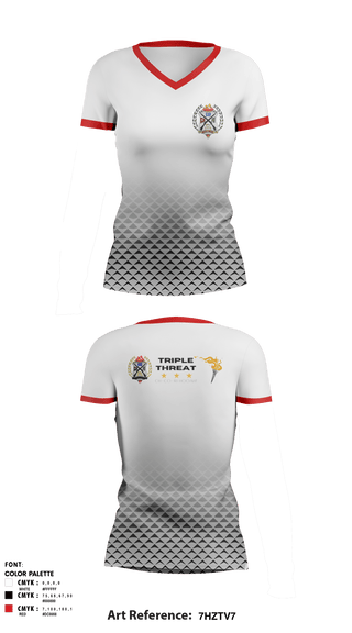 Women's Short Sleeve Vneck Shirt, Triple Threat, Spirit Store, Teamtime, Team time, sublimation, custom sports apparel, team uniforms, spirit wear, spiritwear, sports uniforms, custom shirts, team store, custom team store, fundraiser sports, apparel fundraiser