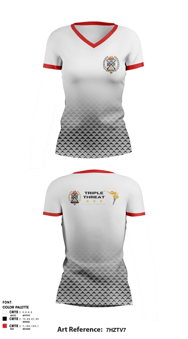 Women's Short Sleeve Vneck Shirt, Triple Threat, Spirit Store, Teamtime, Team time, sublimation, custom sports apparel, team uniforms, spirit wear, spiritwear, sports uniforms, custom shirts, team store, custom team store, fundraiser sports, apparel fundraiser