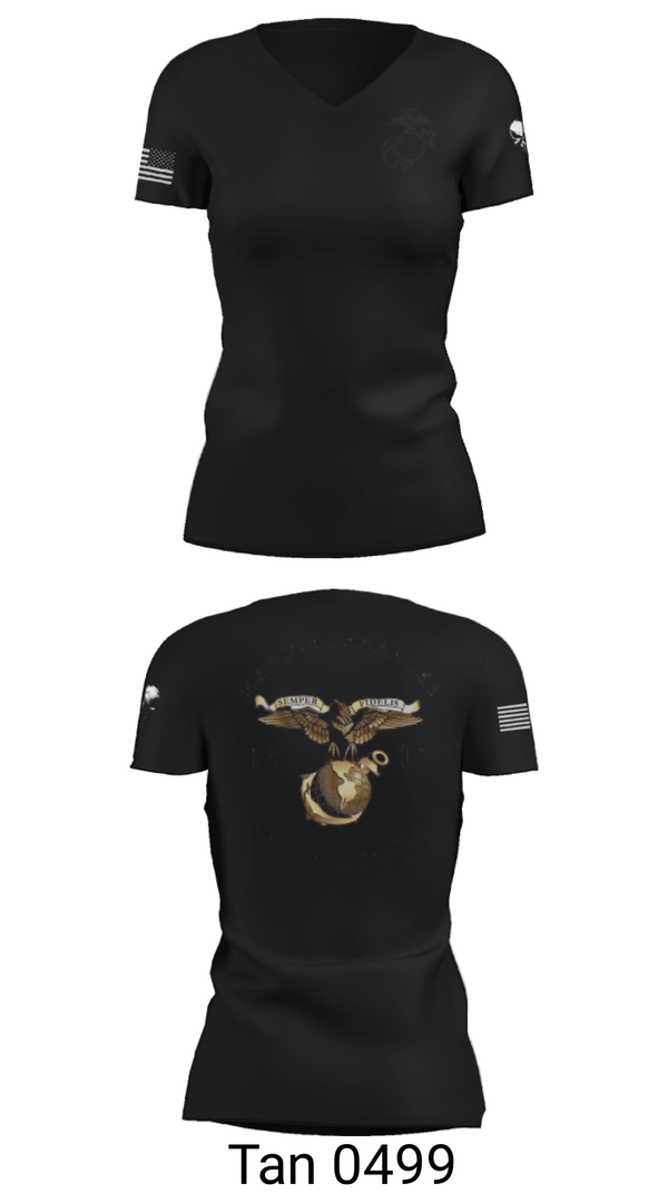 Women's Short Sleeve Vneck Shirt, , Marines, Teamtime, Team time, sublimation, custom sports apparel, team uniforms, spirit wear, spiritwear, sports uniforms, custom shirts, team store, custom team store, fundraiser sports, apparel fundraiser
