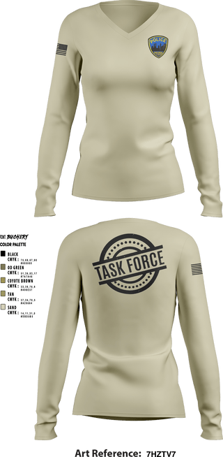 Women's Long Sleeve Vneck Shirt, , Police, Teamtime, Team time, sublimation, custom sports apparel, team uniforms, spirit wear, spiritwear, sports uniforms, custom shirts, team store, custom team store, fundraiser sports, apparel fundraiser