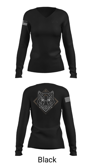 Women's Long Sleeve Vneck Shirt, , Army, Teamtime, Team time, sublimation, custom sports apparel, team uniforms, spirit wear, spiritwear, sports uniforms, custom shirts, team store, custom team store, fundraiser sports, apparel fundraiser