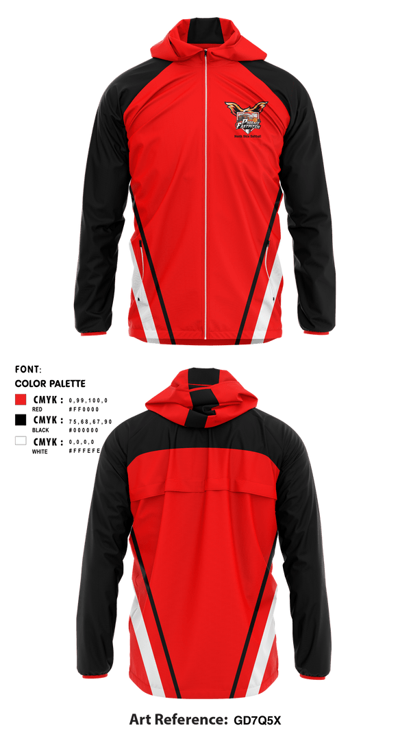 Windbreaker, North Side High School Softball, Softball, Teamtime, Team time, sublimation, custom sports apparel, team uniforms, spirit wear, spiritwear, sports uniforms, custom shirts, team store, custom team store, fundraiser sports, apparel fundraiser