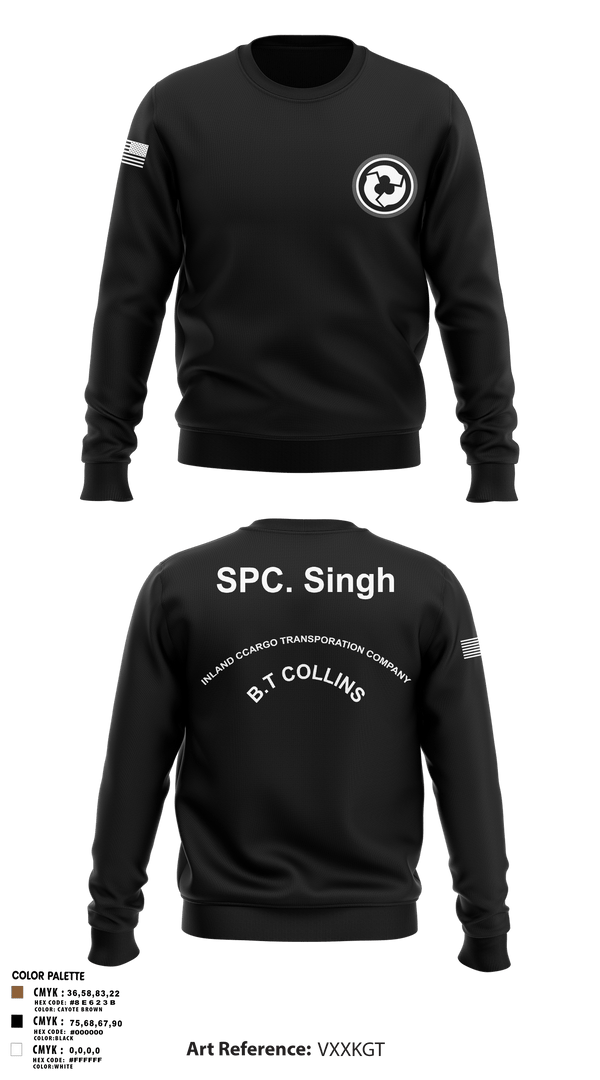 Crew Neck Sweatshirt, 227TH ICTC, Army, Teamtime, Team time, sublimation, custom sports apparel, team uniforms, spirit wear, spiritwear, sports uniforms, custom shirts, team store, custom team store, fundraiser sports, apparel fundraiser