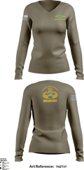 21ST MILITARY POLICE COMPANY (AIRBORNE) 69351139 Women's Long Sleeve V-neck Shirt - 1